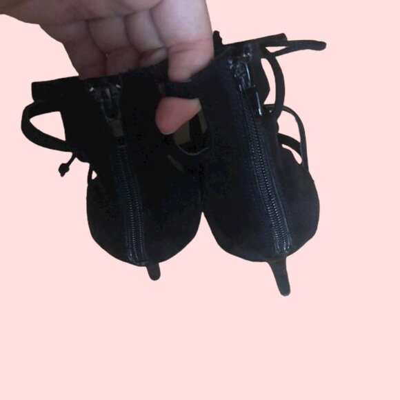 Shoe Dazzle Lace Up 4 inch Black Pumps size 10 - Picture 3 of 4